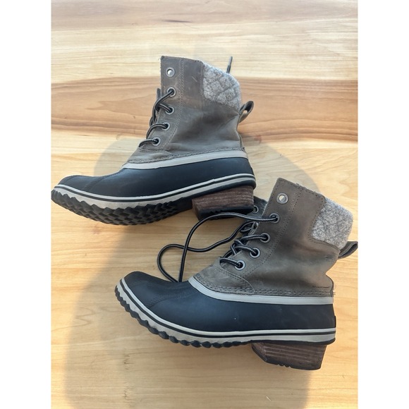 Sorel Shoes - Sorel Slimpack Duck Waterproof Boots Woens Size 9 8 Gray Leather Winter Lace Up
